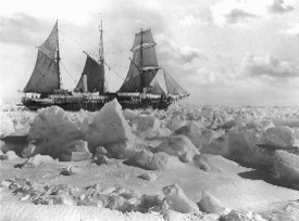 Sir Earnest Shackleton's ship Endurance stuck in ice